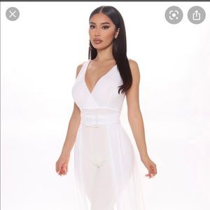 Never come down Jumpsuit-White